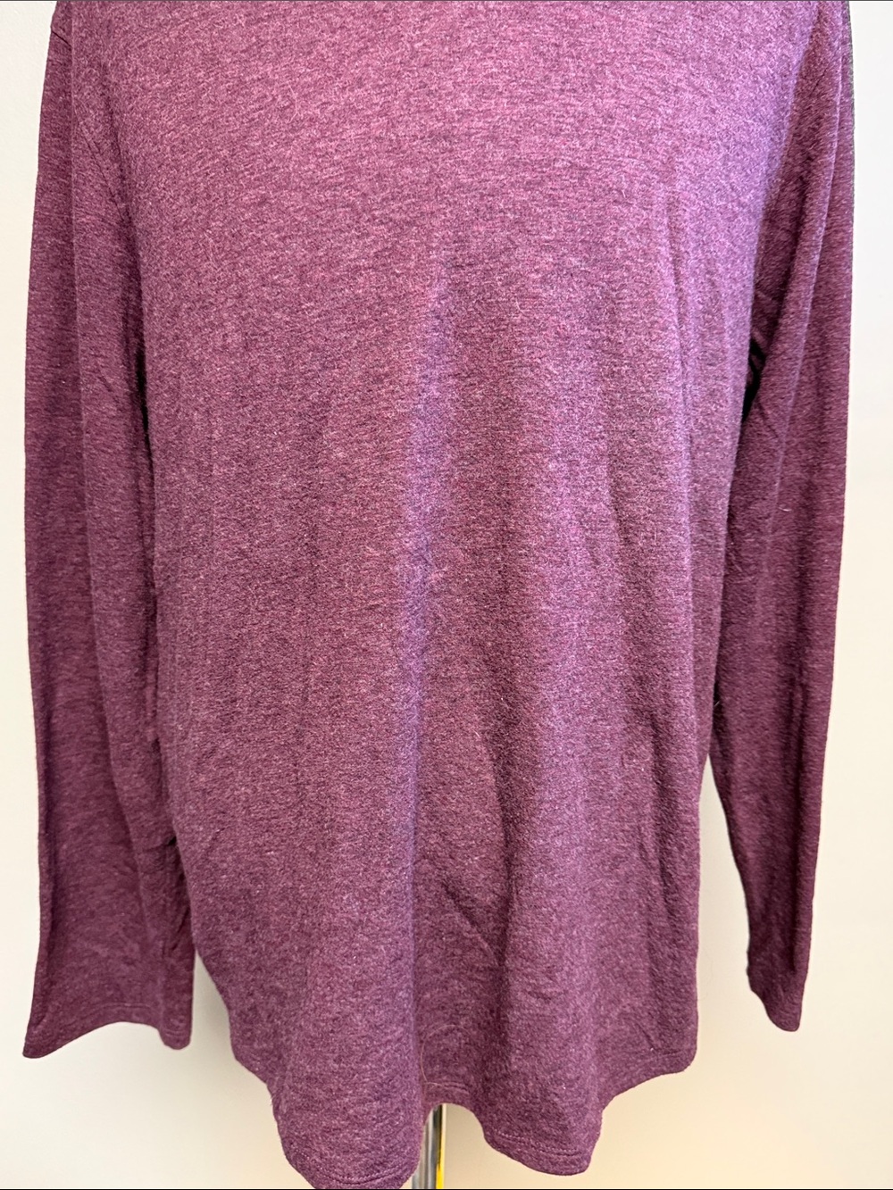 Vince Lightweight Pullover Hoodie Heathered Burgundy Purple XL - Picture 3 of 5